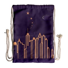 Skyscraper-town-urban-towers Drawstring Bag (large) by Wav3s