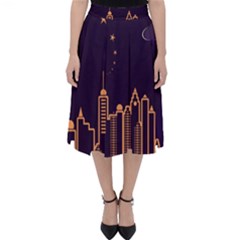 Skyscraper-town-urban-towers Classic Midi Skirt by Wav3s