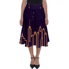 Skyscraper-town-urban-towers Perfect Length Midi Skirt by Wav3s