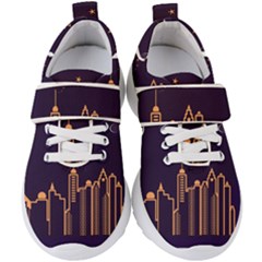 Skyscraper-town-urban-towers Kids  Velcro Strap Shoes by Wav3s