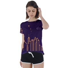 Skyscraper-town-urban-towers Short Sleeve Open Back Tee by Wav3s