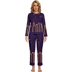 Skyscraper-town-urban-towers Womens  Long Sleeve Lightweight Pajamas Set by Wav3s