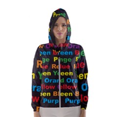 Red-yellow-blue-green-purple Women s Hooded Windbreaker by Wav3s