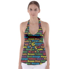 Red-yellow-blue-green-purple Babydoll Tankini Top by Wav3s