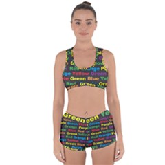 Red-yellow-blue-green-purple Racerback Boyleg Bikini Set by Wav3s