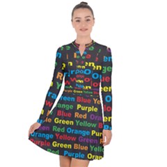 Red-yellow-blue-green-purple Long Sleeve Panel Dress by Wav3s