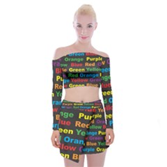 Red-yellow-blue-green-purple Off Shoulder Top With Mini Skirt Set by Wav3s