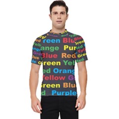 Red-yellow-blue-green-purple Men s Short Sleeve Rash Guard by Wav3s