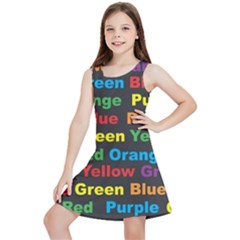 Red-yellow-blue-green-purple Kids  Lightweight Sleeveless Dress by Wav3s