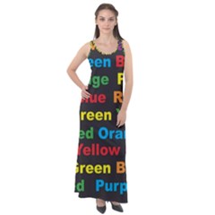 Red-yellow-blue-green-purple Sleeveless Velour Maxi Dress by Wav3s