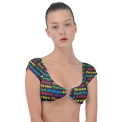 Red-yellow-blue-green-purple Cap Sleeve Ring Bikini Top by Wav3s