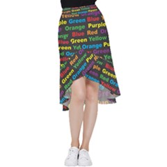 Red-yellow-blue-green-purple Frill Hi Low Chiffon Skirt by Wav3s