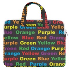 Red-yellow-blue-green-purple Macbook Pro 16  Double Pocket Laptop Bag  by Wav3s