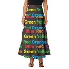 Red-yellow-blue-green-purple Tiered Ruffle Maxi Skirt by Wav3s