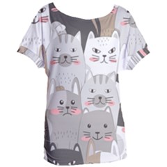 Cute Cats Seamless Pattern Women s Oversized Tee by Wav3s