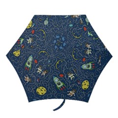 Cat-cosmos-cosmonaut-rocket Mini Folding Umbrellas by Wav3s