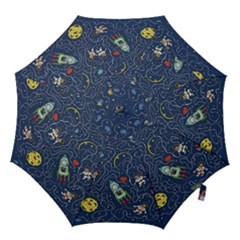 Cat-cosmos-cosmonaut-rocket Hook Handle Umbrellas (large) by Wav3s