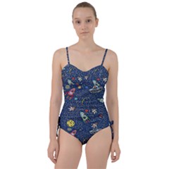 Cat-cosmos-cosmonaut-rocket Sweetheart Tankini Set by Wav3s