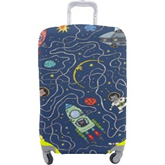 Cat-cosmos-cosmonaut-rocket Luggage Cover (large) by Wav3s