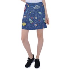 Cat-cosmos-cosmonaut-rocket Tennis Skirt by Wav3s