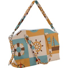 Nautical-elements-collection Canvas Crossbody Bag by Wav3s