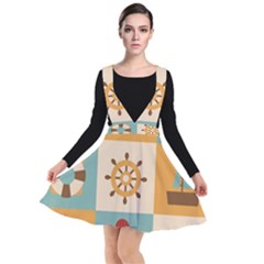 Nautical-elements-collection Plunge Pinafore Dress by Wav3s