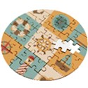 Nautical-elements-collection Wooden Puzzle Round View2