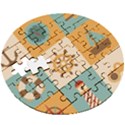 Nautical-elements-collection Wooden Puzzle Round View3