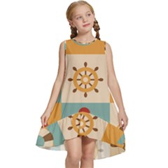 Nautical-elements-collection Kids  Frill Swing Dress by Wav3s