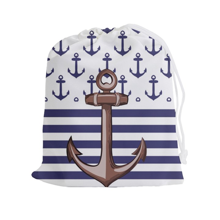 Anchor-background-design Drawstring Pouch (2XL)