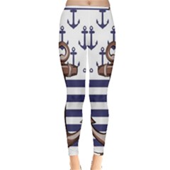 Anchor-background-design Inside Out Leggings by Wav3s