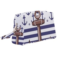 Anchor-background-design Wristlet Pouch Bag (large) by Wav3s