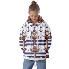 Anchor-background-design Kids  Oversized Hoodie by Wav3s