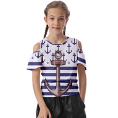 Anchor-background-design Kids  Butterfly Cutout Tee by Wav3s