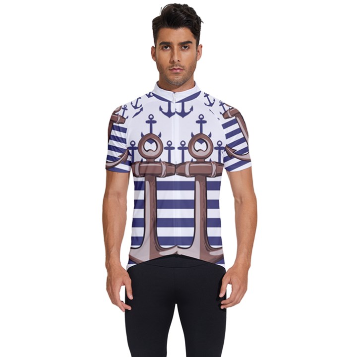 Anchor-background-design Men s Short Sleeve Cycling Jersey