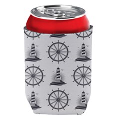 Marine-nautical-seamless-pattern-with-vintage-lighthouse-wheel Can Holder by Wav3s