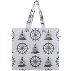 Marine-nautical-seamless-pattern-with-vintage-lighthouse-wheel Canvas Travel Bag