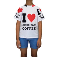 I Love American Coffee Kids  Short Sleeve Swimwear by ilovewhateva