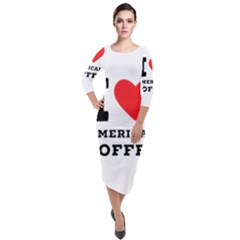 I Love American Coffee Quarter Sleeve Midi Velour Bodycon Dress by ilovewhateva