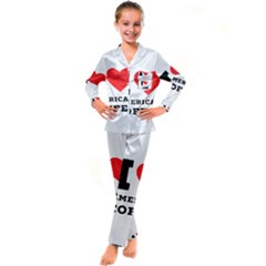 I Love American Coffee Kids  Satin Long Sleeve Pajamas Set by ilovewhateva