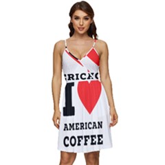 I Love American Coffee V-neck Pocket Summer Dress  by ilovewhateva