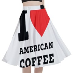 I Love American Coffee A-line Full Circle Midi Skirt With Pocket by ilovewhateva