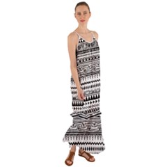 Boho-style-pattern Cami Maxi Ruffle Chiffon Dress