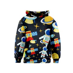 Space Seamless Pattern Kids  Pullover Hoodie by Wav3s