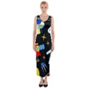 Space Seamless Pattern Fitted Maxi Dress View1