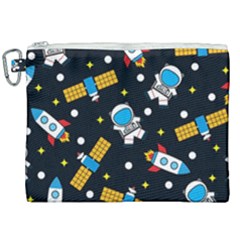 Seamless-adventure-space-vector-pattern-background Canvas Cosmetic Bag (xxl) by Wav3s