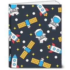 Seamless-adventure-space-vector-pattern-background 8  X 10  Hardcover Notebook