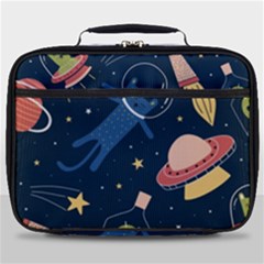 Seamless-pattern-with-funny-aliens-cat-galaxy Full Print Lunch Bag by Wav3s