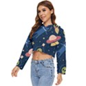 Seamless-pattern-with-funny-aliens-cat-galaxy Women s Lightweight Cropped Hoodie View2