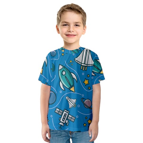 About-space-seamless-pattern Kids  Sport Mesh Tee by Wav3s